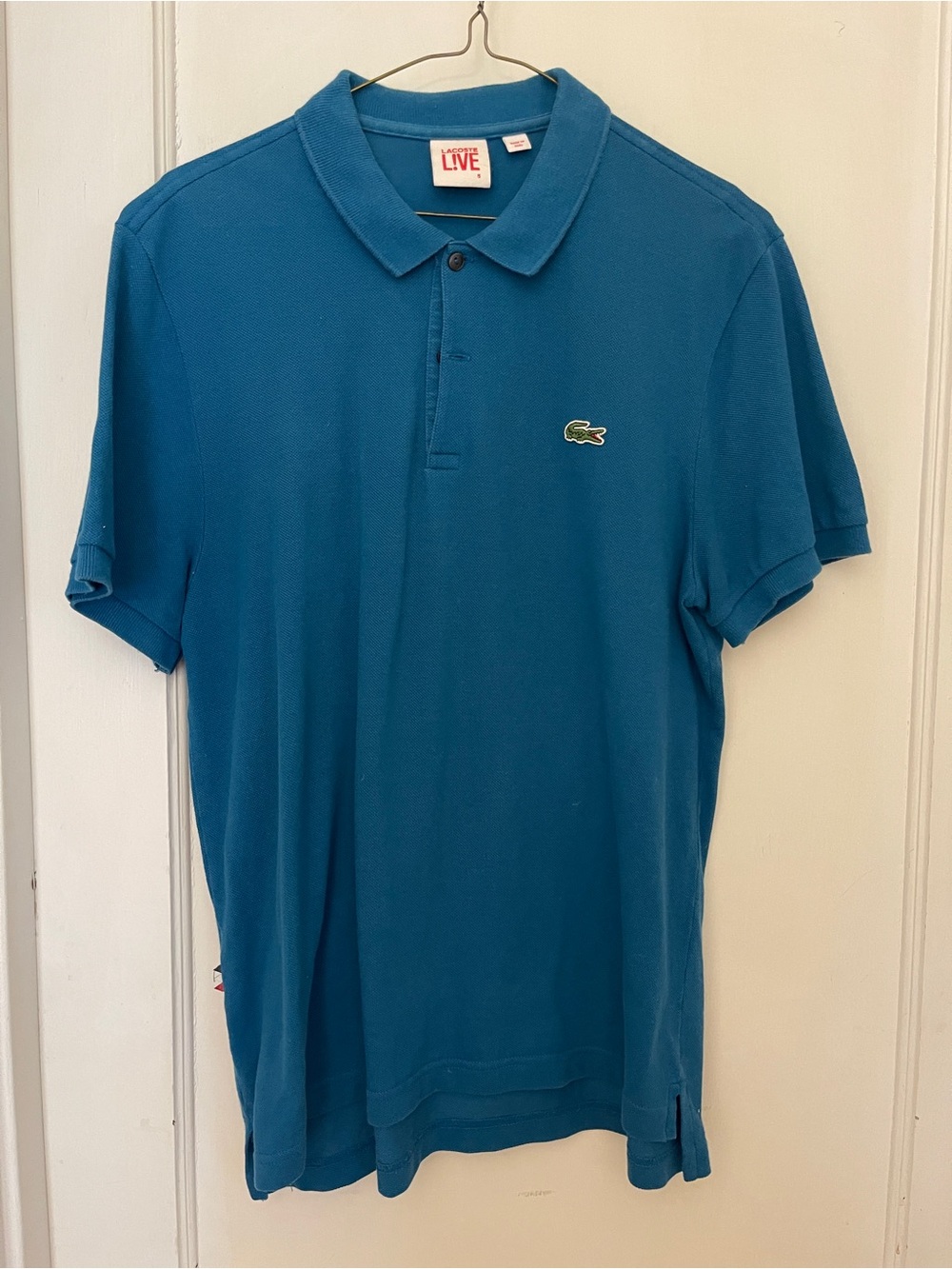 Lacoste Men’s Blue Polo Shirt with Crocodile Logo
